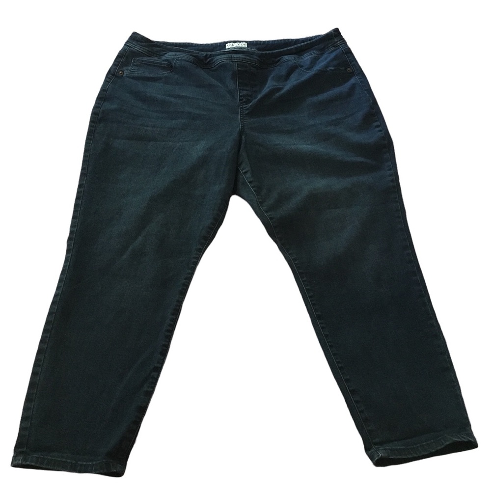 Ava & Viv Womens Skinny Dark Denim Jeans Stretch Sz 22W High Rise Tummy Support